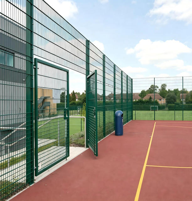 Weather Resistant Double Gate Galvanized Perimeter Enclosure
