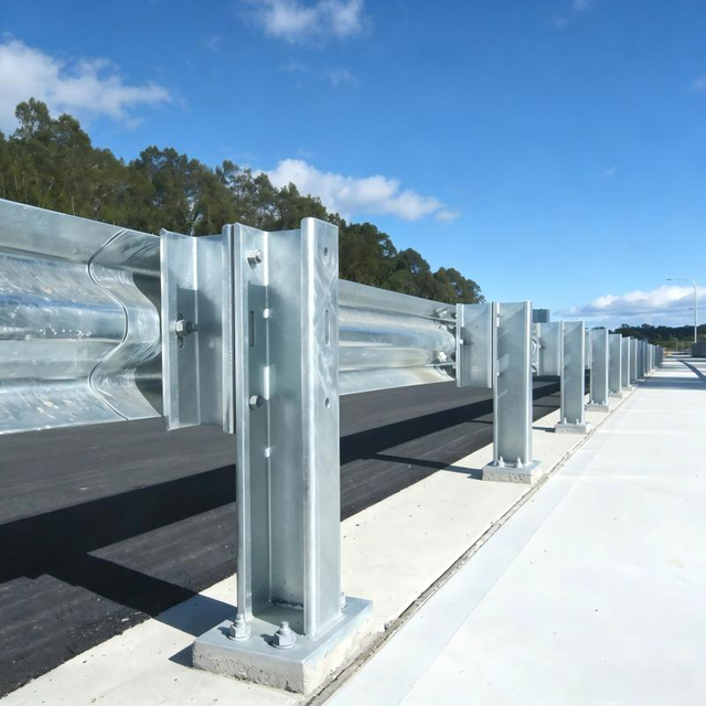 Galvanized W-beam Road Crash Barrier with U-shaped Steel Posts