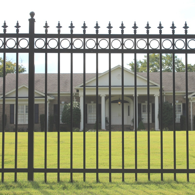 Galvanized Tubular Black Steel Fence Panel for Residential