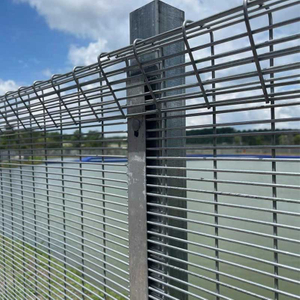 High Security Small Hole Clear View Mesh Style BRC Roll Top Fence for School Playground