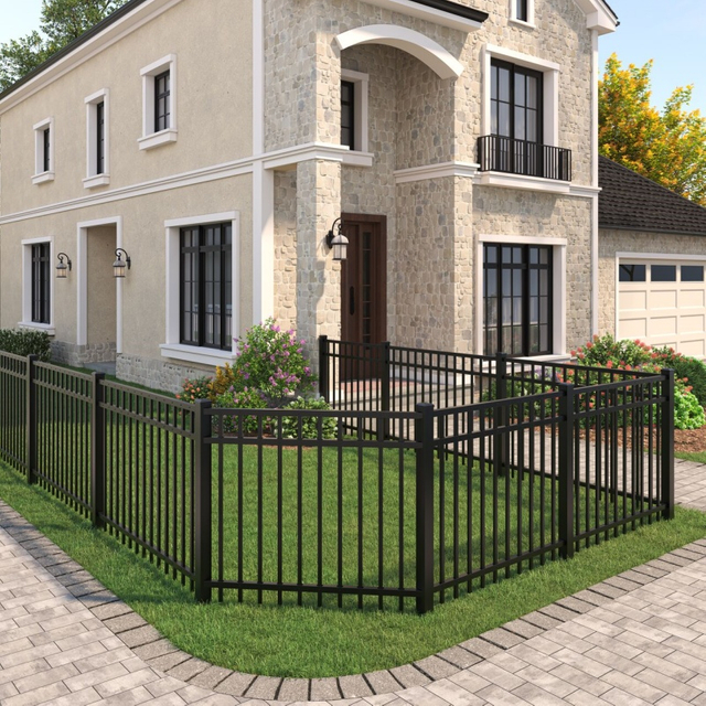 Wholesale Classic Picket Powder Coated Aluminum Ornamental Fence for Landscape