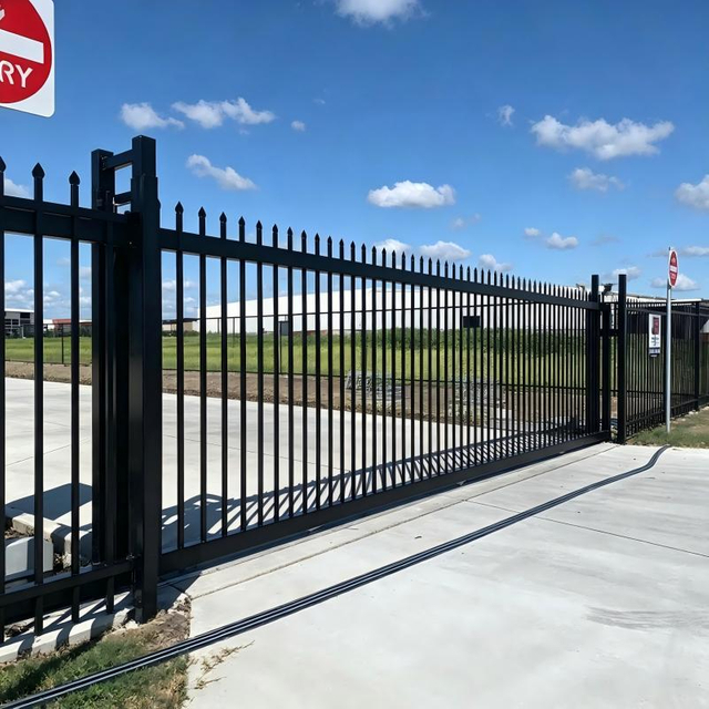 Sliding Gate With Matching Fence Gate Fabrication